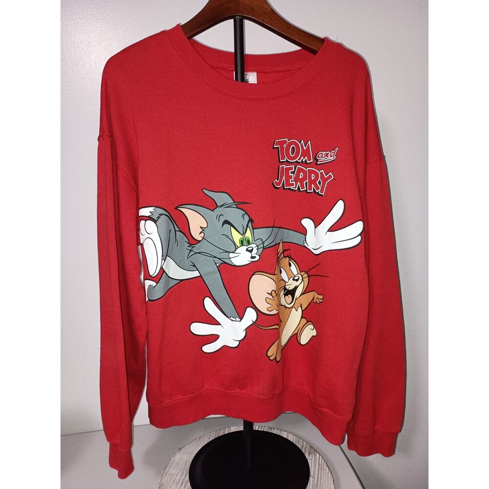 TOM & JERRY:  Red Long-Sleeve Pullover, Juniors Size XL (15-17)